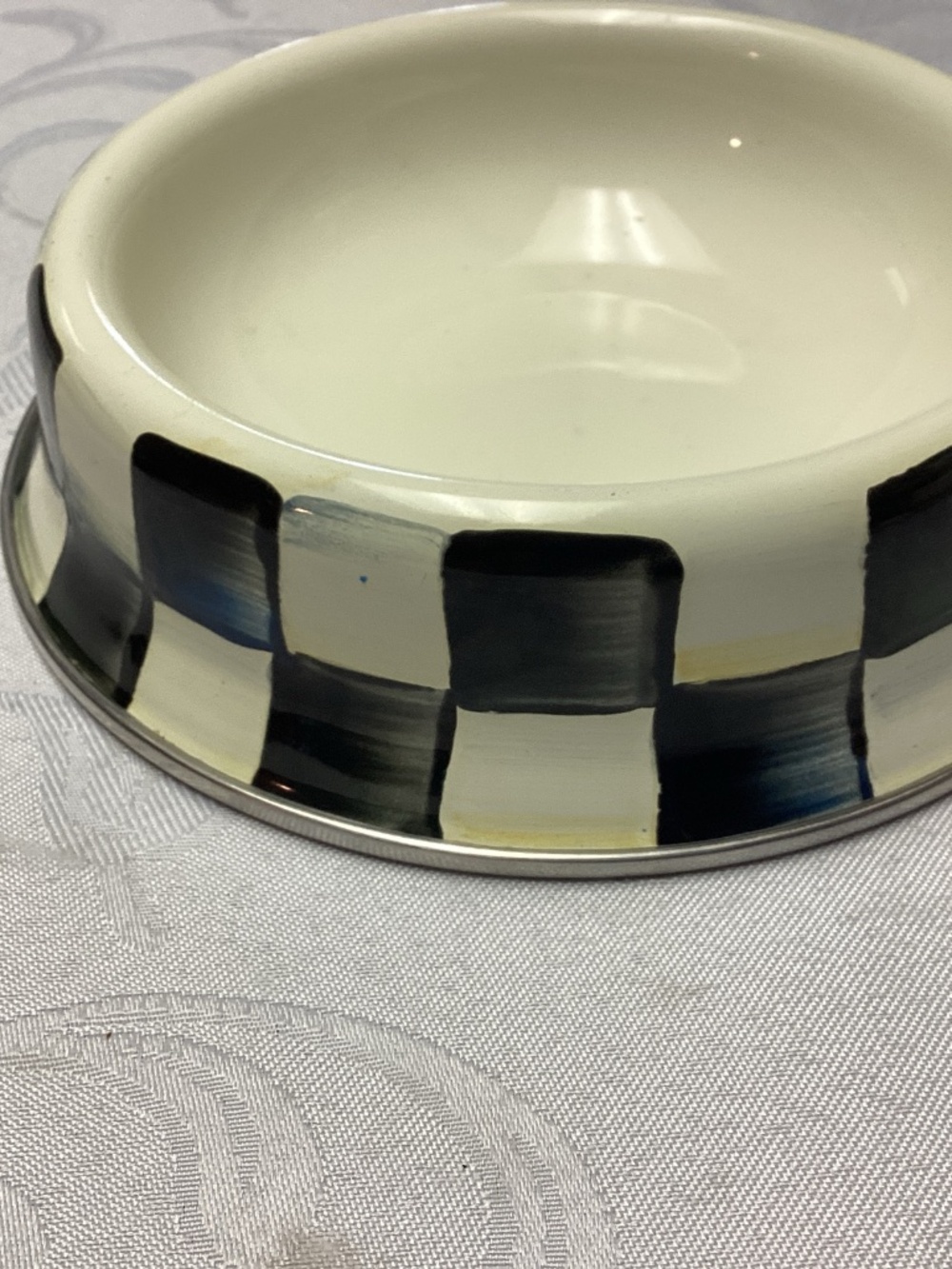 MACKENZIE CHILDS Pet Bowl Cat Dog Bowl for Food Water Courtly Check - Picture 2 of 9
